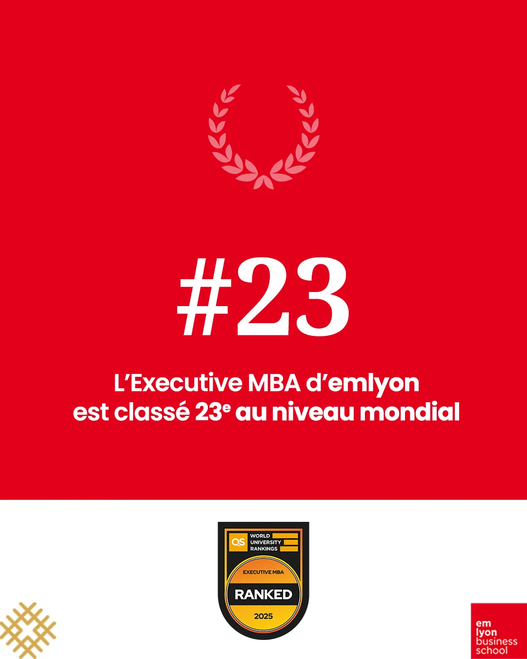 L’Executive MBA est 23e mondial au QS EMBA Ranking